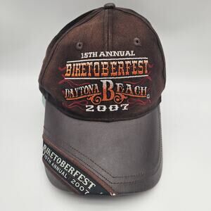 VINTAGE BIKETOBERFEST HAT CAP STRAP BACK DAYTONA BEACH 15TH ANNUAL MENS 2000s